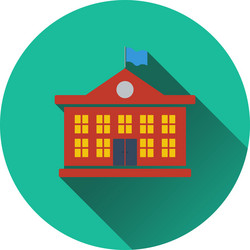 flat design icon of school building in ui colors vector