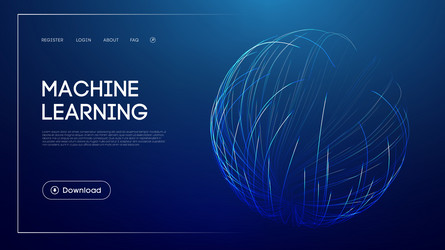 machine learning technology with abstract glowing vector image