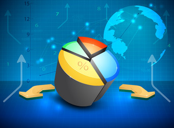 pie chart with graph business background vector image