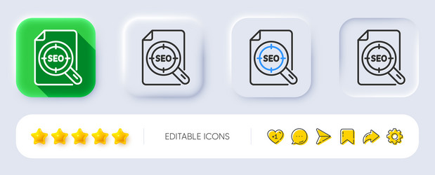 seo target line icon search engine optimization vector image