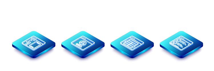 Set isometric line software create account screen vector