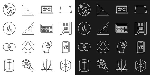 set line geometric figure cube square root of x vector image