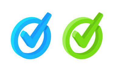 3d checkmark tick icon checklist success button vector