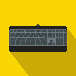 black computer keyboard icon flat style vector