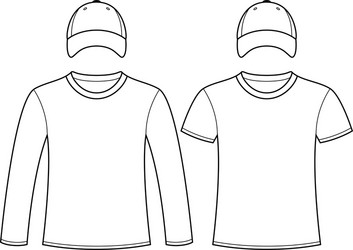 blank t-shirts and caps template Vector Image