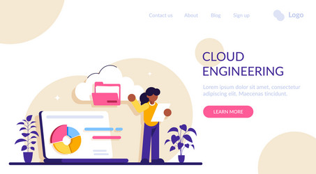 cloud engineering concept computing web vector image
