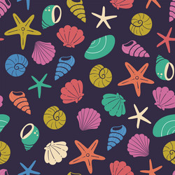 Colorful Seashell Pattern vector image