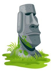 Premium Vector  Stone face on easter island. ancient moai statue. famous  travel symbol. tourism and vacation tropical object. stone idol