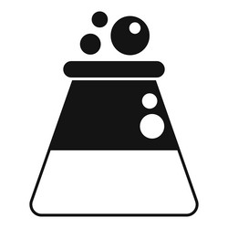 chemical flask bubbling experiment icon simple vector image