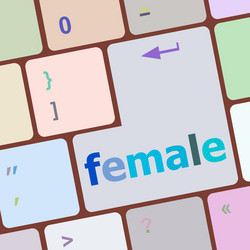 female word on keyboard key notebook computer vector image