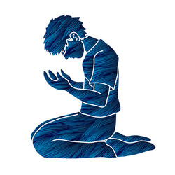 Group of prayer christian praying together Vector Image