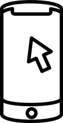 Smartphone device with arrow cursor vector