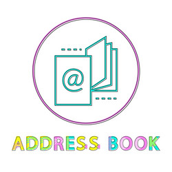 Address book round linear icon template for app vector