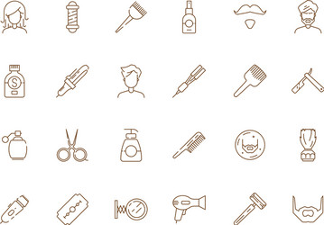 barbershop icon man shaving and grooming tools vector