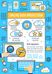 Poster of internet online data protection vector