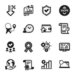 Set technology icons such as swipe up graph vector