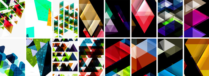 triangles and circles abstract shapes templates vector image