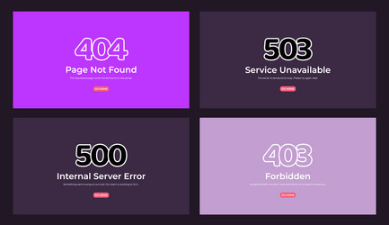 Web Error Pages - Concept & Layout vector image