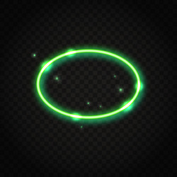 neon green oval frame with space for text vector image