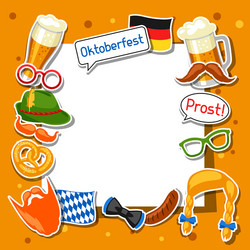 Oktoberfest frame with photo booth stickers vector