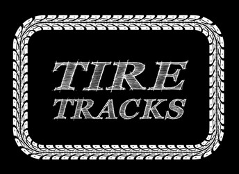 Tire tracks frame vector