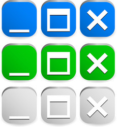 Window control buttons vector