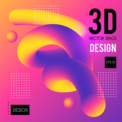 3d gradient design colorful abstract composition vector image