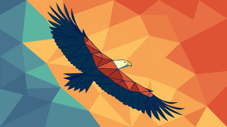dynamic geometric eagle soaring with vigor design vector image