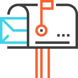 inbox message flat line web icon concept vector image