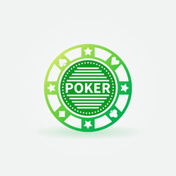 Poker chip green icon vector