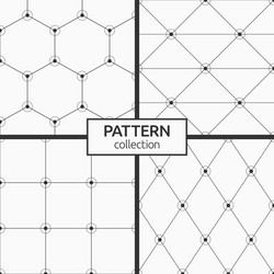 Set four monochrome seamless patterns vector