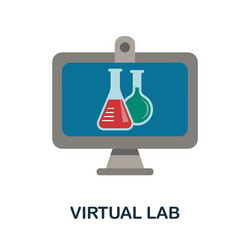 Virtual lab icon simple element from online vector