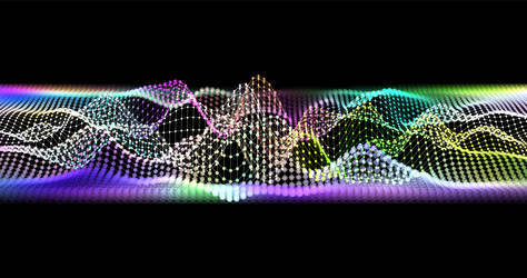 wave pattern 3d glowing abstract digital vector image
