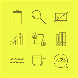 web linear icon set simple outline icons vector image