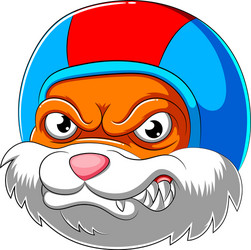 angry bunny wearing helmet racer Vector Image