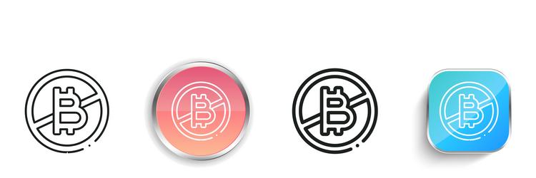 bitcoin icon thin linear regular and button style vector image