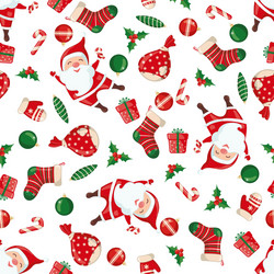 Christmas Seamless Pattern - Festive Icons vector