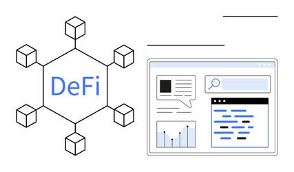 decentralized finance network and analytics vector image