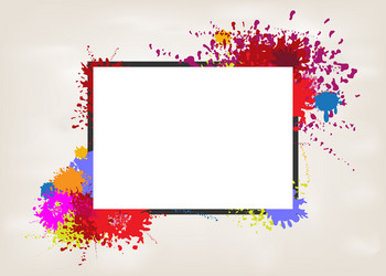 frame on splash color vector