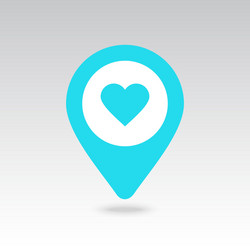 Heart pin map icon pointer markers vector