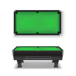 Realistic Pool Table Set - Side View vector image