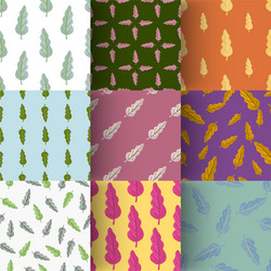 set minimalistic nature seamless pattern vector image