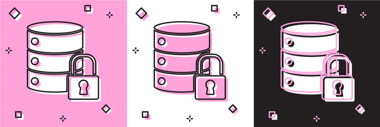 set server security with closed padlock icon vector image