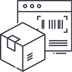 Tracking number icon linear isolated vector
