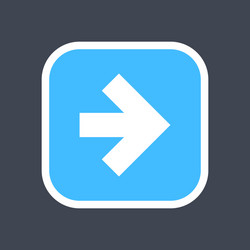 Arrow sign in a square icon web button is created vector