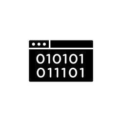 binary code icon set computer software 01 vector image