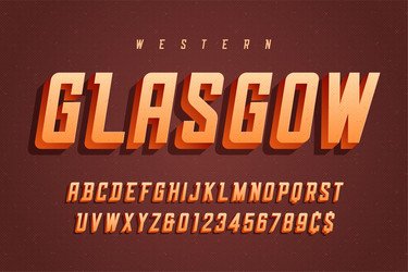 Retro 3D Display Font - Alphabet Style vector image