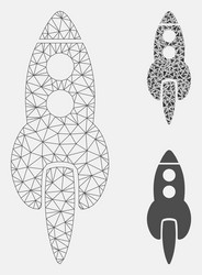 space rocket mesh 2d model and triangle vector image