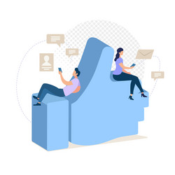 chatting with friend in social network flat vector image