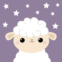Sheep lamb face head icon set cloud shape jumping Vector Image